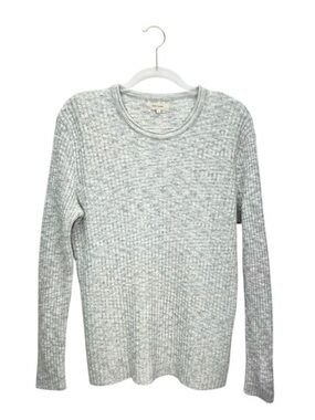 River Island Crewneck Sweater Size Large Light Heathered Gray Muscle Fit Jumper